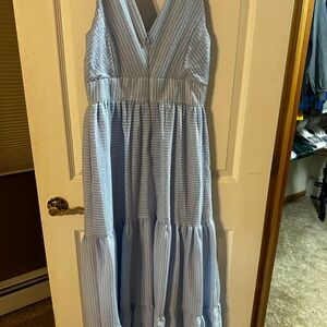Taylor Light Blue Striped Kids Dress